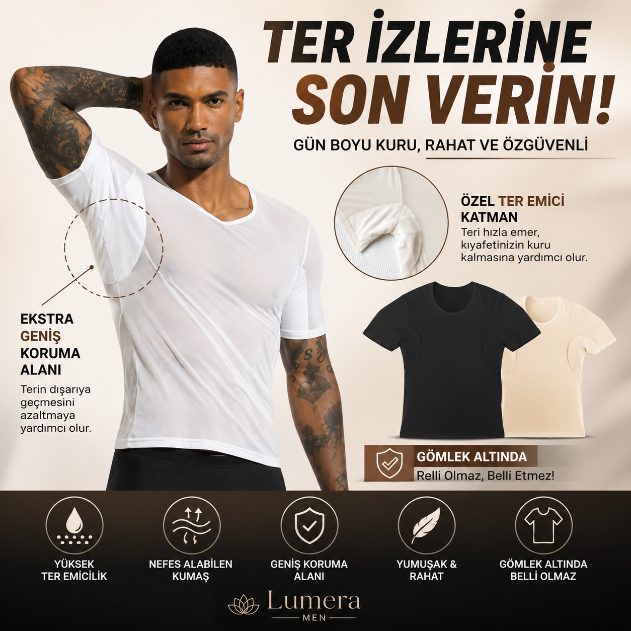 LUMERA Men Ter Emici İç Tişört